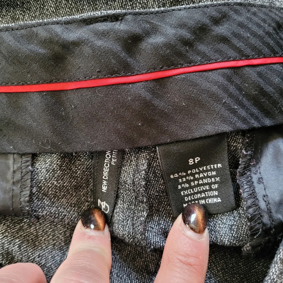 New Direction Gray Black Merle Dress Trouser Pants Size Women's 8 Petite - Picture 9 of 9